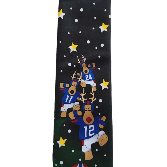 Noel Holiday Collection Football Game Tie Santa Reindeer Christmas Novelty - Picture 3 of 9
